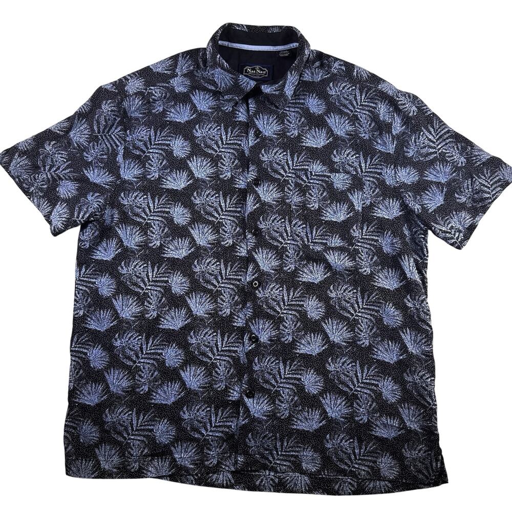 Nat‎ Nast Men’s Floral Shirt Luxury Originals Sz. Large Short Sleeve 70% Silk